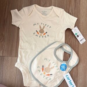 Carter's Cream 'My First Easter' Bodysuit and Bib